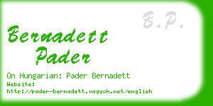 bernadett pader business card